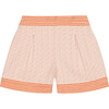 Girls Suzette Short, Pink Flower Jacquard - Shorts - 1 - thumbnail