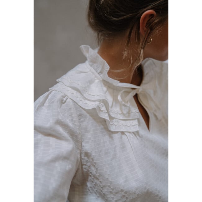 Women's Ysee Blouse, White Dobby - Blouses - 2