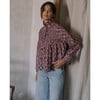 Women's Victoria Shirt, Violine Ikat print - Blouses - 1 - thumbnail