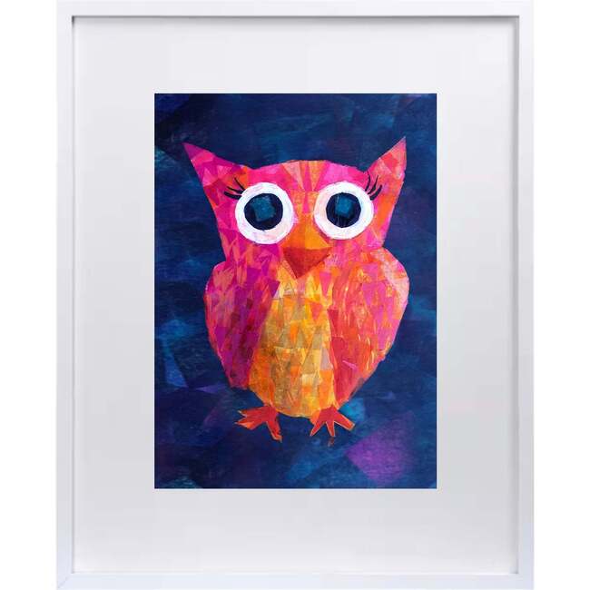 Owl Print 8x10 Vertical Frame, Pink & Blue