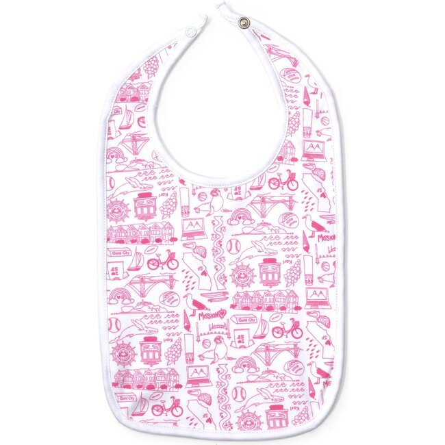 San Francisco Baby Bib, Pink