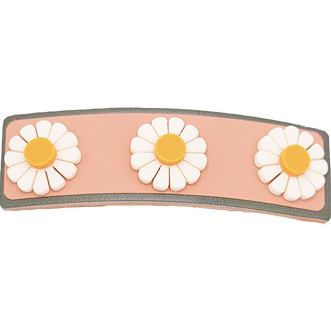 Wide Bar 3-Flower Barrette Clip, Sunset - Hair Accessories - 1