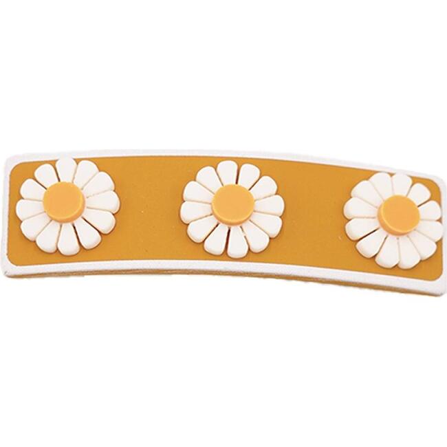 Wide Bar 3-Flower Barrette Clip, Wheat - Hair Accessories - 1