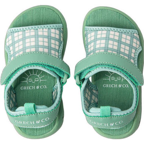 Ultra-Lightweight Velcro Strap Play Sandal, Fern Plaid - Sandals - 1