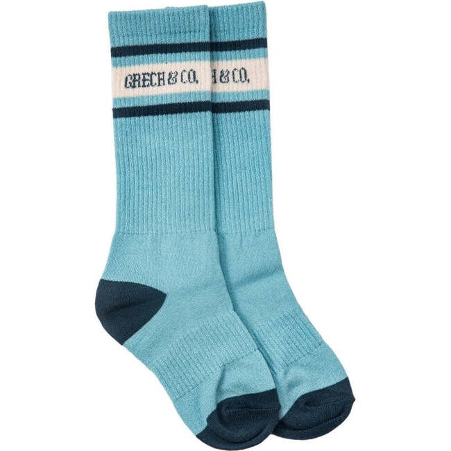 Organic Cotton Ribbed Tube Socks, Laguna - Socks - 1