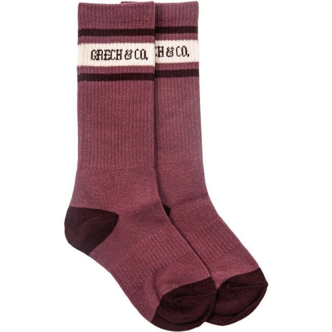 Organic Cotton Ribbed Tube Socks, Heather Rose