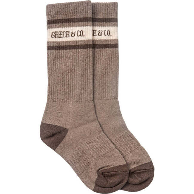 Organic Cotton Ribbed Tube Socks, Fog