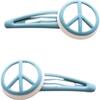 Minimalist Snap Clips, Peace Sign (Set of 2) - Hair Accessories - 1 - thumbnail