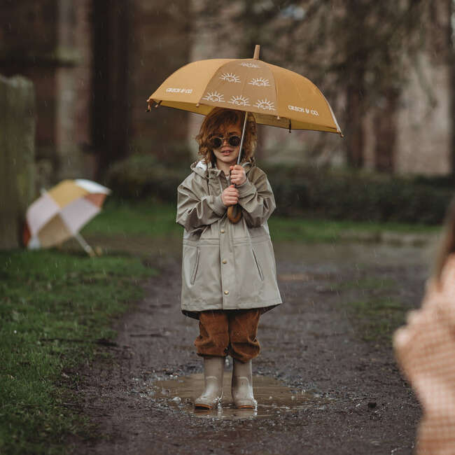 Fishtail Hooded Long Raincoat, Fog