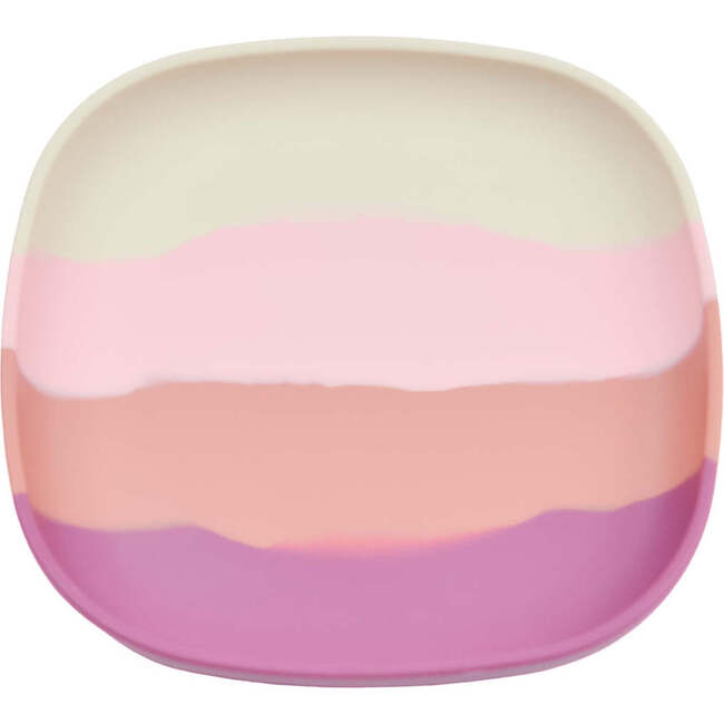 Color Splash Collection Suction Silicone Plate, Mauve Rose Ombre