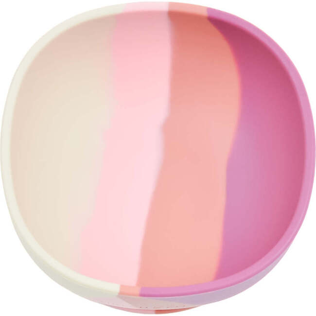 Color Splash Collection Suction Silicone Bowl, Mauve Rose Ombre