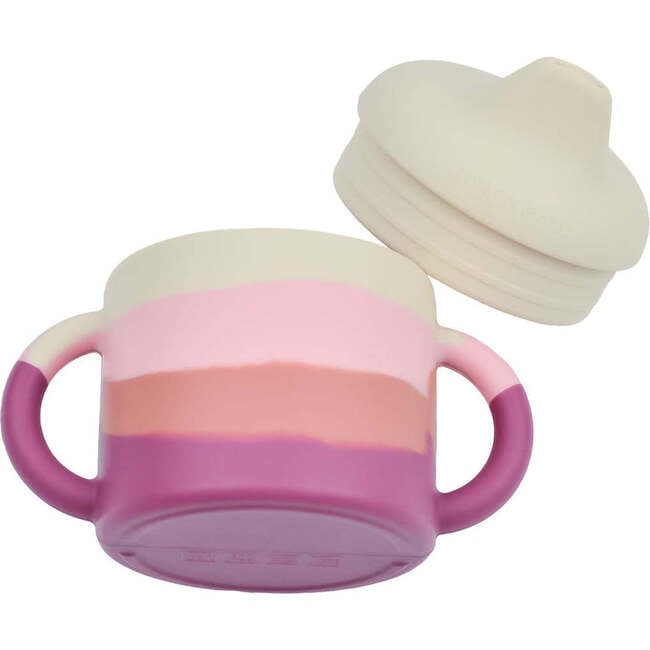 Color Splash Collection Silicone Sippy Cup, Mauve Rose Ombre - Tableware - 1