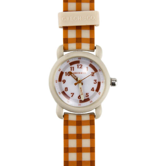 Classic Silicon Strap Watches, Sienna Gingham - Watches - 1