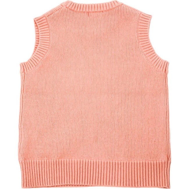 Classic Rib Knit Sweater Vest, Sunset - Vests - 2