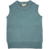 Classic Rib Knit Sweater Vest, Laguna - Vests - 1 - thumbnail