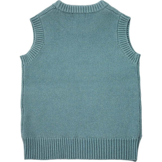 Classic Rib Knit Sweater Vest, Laguna - Vests - 2