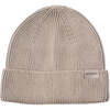 Braided Knit Rolled Hem Beanie, Fog - Hats - 1 - thumbnail