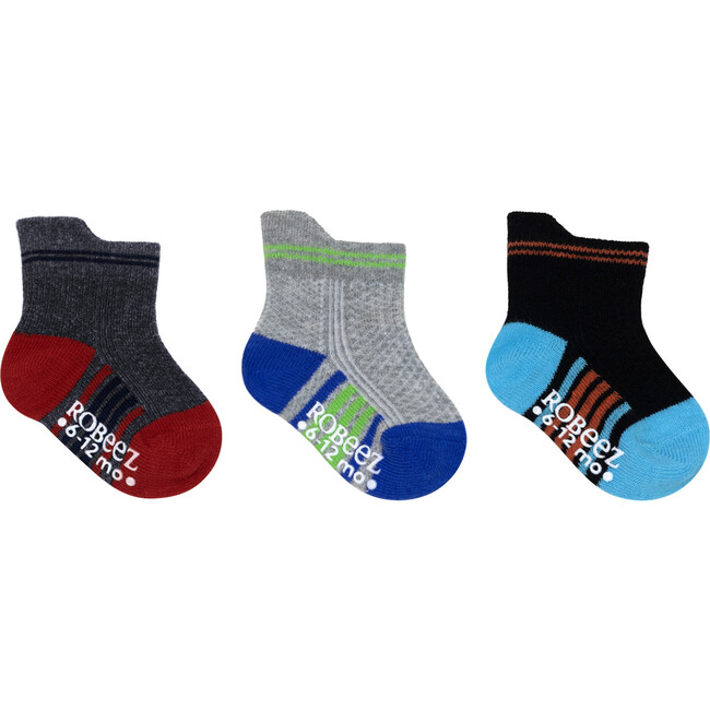 Sky Athletic Boys Quarter, Assorted (3 Pack) - Socks - 1