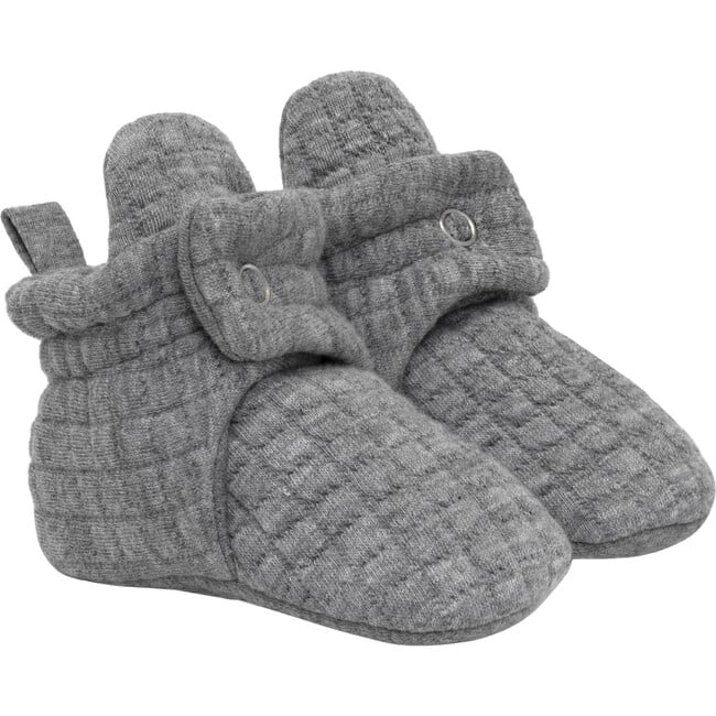 Koda textured Boys Snap Bootie, Grey - Booties - 1