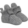 Koda textured Boys Snap Bootie, Grey - Booties - 1 - thumbnail