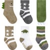 Cozy Dinos Crew Sock, Olive (6 Pack) - Socks - 1 - thumbnail