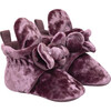 Bonnie Velvet Girls Snap Bootie, Pink - Booties - 1 - thumbnail