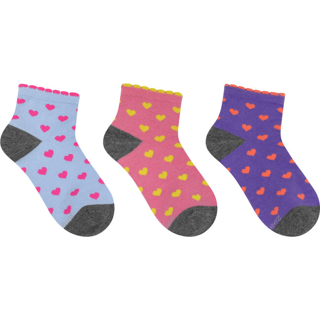 All Heart Quarter Sock, Assorted Colors (Pack of 3)