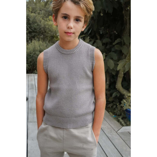 Classic Rib Knit Sweater Vest, Storm - Vests - 3