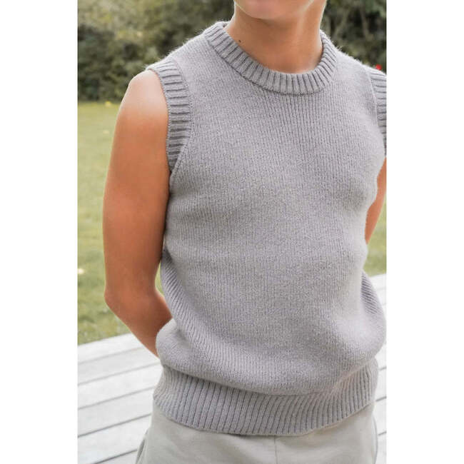 Classic Rib Knit Sweater Vest, Storm - Vests - 4