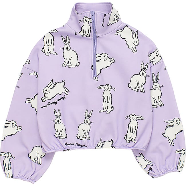 Rabbit Zipper Sweatshirt, Lilac