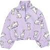 Rabbit Zipper Sweatshirt, Lilac - Sweatshirts - 1 - thumbnail