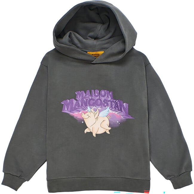 Flying Pig Hoodie, Grey