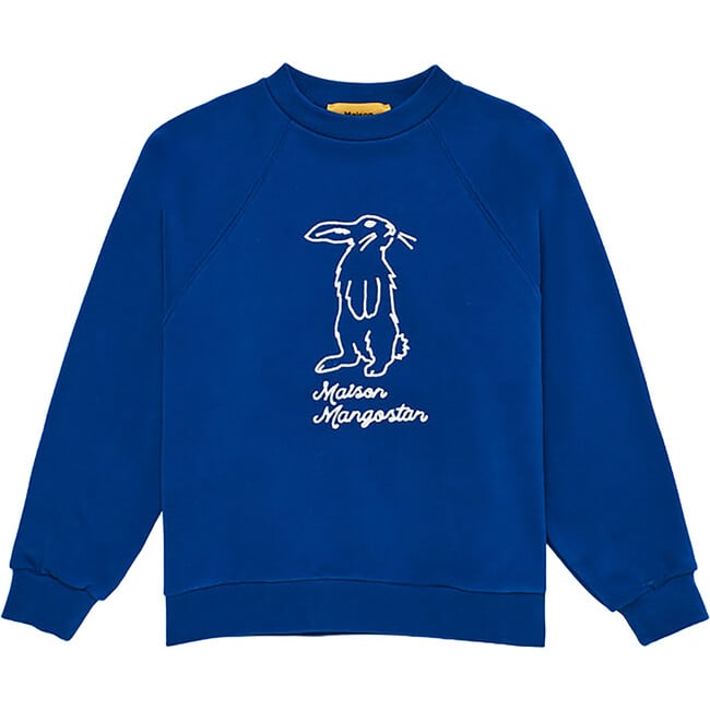 Embroidery Rabbit Sweatshirt, Blue