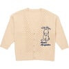 Embroidery Rabbit Knit Cardigan, Off White - Cardigans - 1 - thumbnail