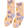 Butterflies Short Sock, Light Peach - Socks - 1 - thumbnail