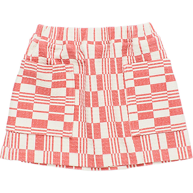 Blanket Skirt, Red/White