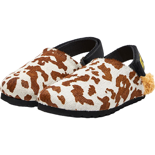 Almond Cow Print Clog, White