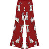 Intarsia Rabbit Knit Trousers, Red - Pants - 1 - thumbnail