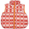 Blanket Padded Vest, Red/White - Vests - 1 - thumbnail