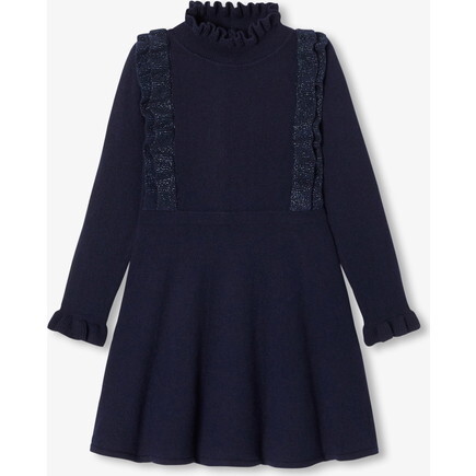 Girl Knitted Dress, Navy