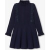 Girl Knitted Dress, Navy - Dresses - 1 - thumbnail