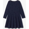 Girl Fleece Dress, Navy - Dresses - 1 - thumbnail