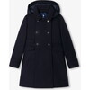 Girl Wool Coat, Navy - Coats - 1 - thumbnail