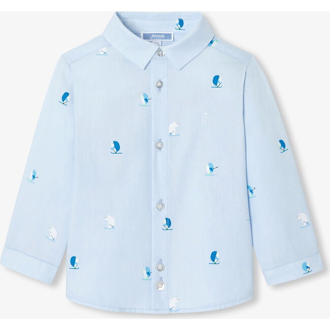 Oxford Baby Boy Shirt, Cloud - Shirts - 1