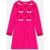 Girl Knitted Dress, Pink/Red - Dresses - 1 - thumbnail