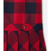 Girl flannel pinafore Dress, Navy/Red - Dresses - 4