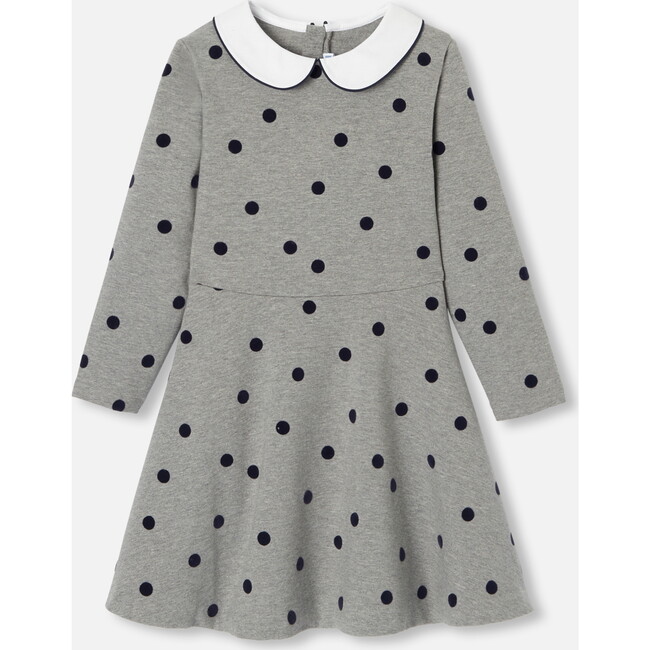 Girl polka dot Dress, Dark grey