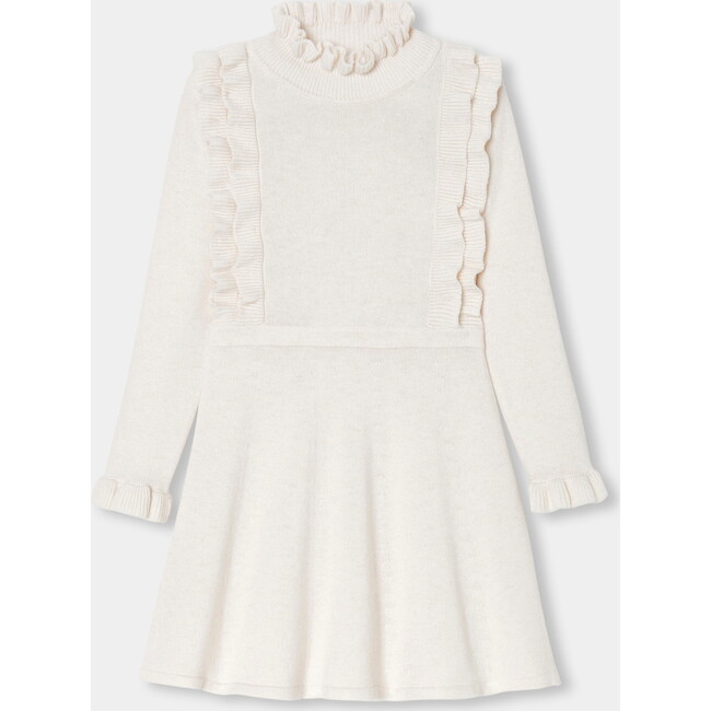 Girl Knitted Dress, Soft White