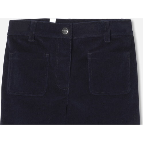 Girl Flare Trousers, Navy - Pants - 3