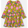 Girl Dress, in Velvet milleraies Mustard/Multicolour - Dresses - 2